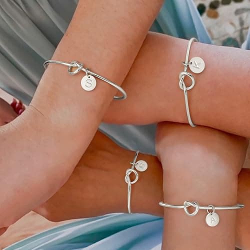 Turandoss Bracelets for Women - Knot Bracelet, Dainty Charm Initial Letter K Bracelet, Jewelry for Women - Thumbnail 3