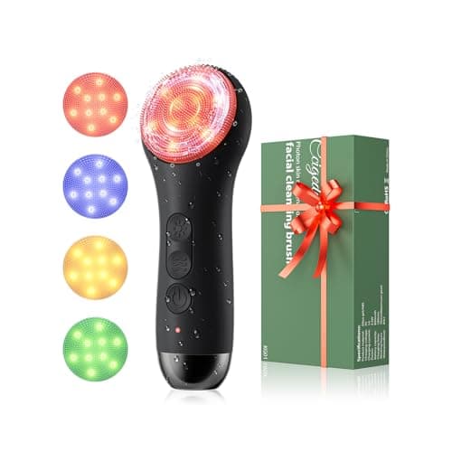 Face Scrubber Facial Cleansing Brush - Waterproof and Rechargeable Face Cleansing Brush with 4 LED Gentle Light, Cleansing, Exfoliating and Massaging, Electric Face Scrub Brush for Men & Women - Image 1