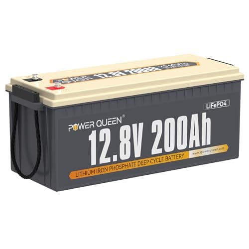 Power Queen 12V 200Ah LiFePO4 Battery with Built-in 100A BMS, 2560Wh Lithium Battery 15000+ Cycles, 10 Years Lifespan, Perfect for RV Trailer Motorhome, Camping, Solar Power System - Image 1