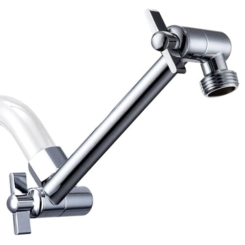 G-Promise Shower Head Extension Arm, Stainless Steel Adjustable Extender with Locking Set Screw, Rise or Lower Rainfall and Fixed Shower Head (6 Inch, Chrome) - Image 1