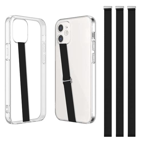 TEAMOLA Silicone Phone Grip Strap - Black 210 Phone Hand Strap Holder with Loop for Cell Phones, iPhone Grip, Finger Holder & Back of Phone Grips, Secure Anti-Slip Grip(3 Packs) - Image 1