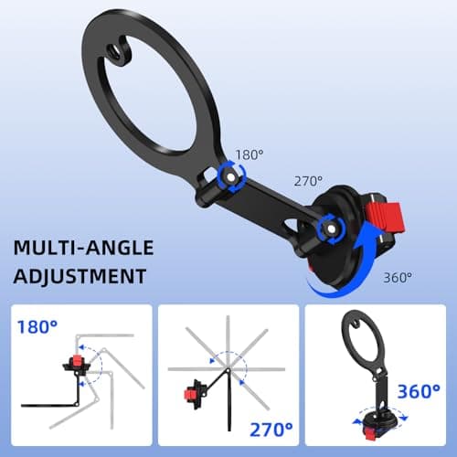 BRDRC Action 6 Magnetic Stand Base, Aluminum Alloy Quick Release Adapter for DJI Osmo Nano, for MagSafe iPhone Desktop Mount Table Holder with 360° Adjustable & 1/4” Screw Hole Tripod Accessories - Thumbnail 6