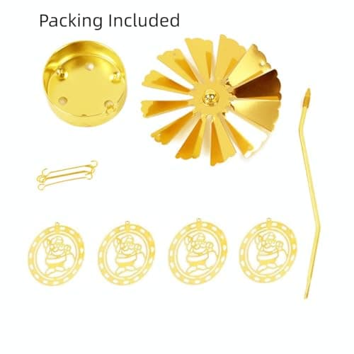 4EVERHOPE Christmas Rotating Candle Holder, Gold Spining Metal Tealight Candle Holder for Christmas, Valentine's Day, Party Table Decor, Wedding Gift (Santa Claus) - Thumbnail 4