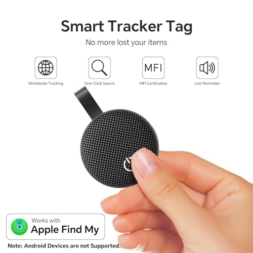 Air Tracker Tags-4 Pack, Bluetooth Tracker Works with Apple Find My (iOS Only), Smart Tag with Keychain, Item Finder for Luggage/Key/Suitcase/Pets/Wallet, Replaceable Battery (Mix Gray) - Thumbnail 2