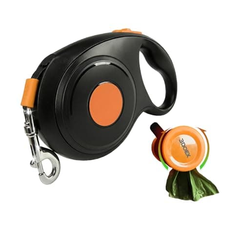 Retractable Dog Leash 26FT for Medium & Large Dogs, Sturdy Heavy-Duty Nylon Tape with Secure Locking Carabiner & Poop Bag Holder, Smooth One-Hand Control, Anti-Slip Handle, Tangle-Free Design (Black) - Image 1