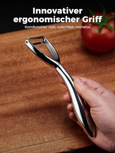 Vegetable Peeler Set, Ultra Sharp Stainless Steel Y Peeler & I Peeler for Potatoes, Fruits and Vegetables, Serrated Blade Kitchen Peeler with Ergonomic Handle - Thumbnail 4