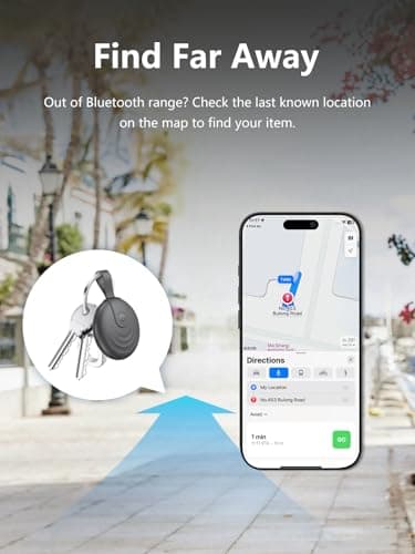 Lmrbelec Tracker Tags, Work with Apple Find My (iOS Only), Tracking Device Item Finder Locator Smart Tag for Luggage, Keys, Wallet, Bike (Black, 2 Pack) - Thumbnail 4