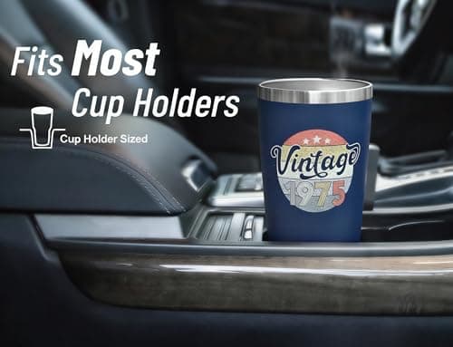 DLOCCOLD 50th Birthday Gifts For Men Tumbler 20oz - 1975 50th Cool Birthday Gift for Him 50 Year Old Men, Dad, Husband, grandpa - Present Turning 50 Year Old, Birthday Decorations Vintage 1975 Tumbler - Thumbnail 3