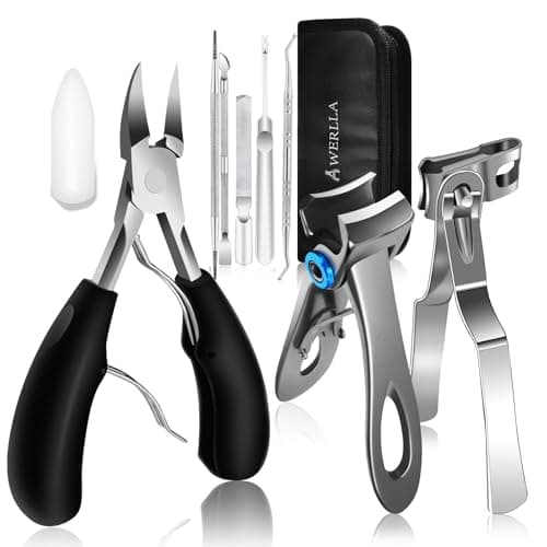 Werlla Werlla Toenail Clippers for Seniors Thick Toenails, Heavy Duty Toe Nail Clippers Adult Thick Nails Long Handle, Large Toenail Clippers for Thick Nails 8Pcs - Image 1