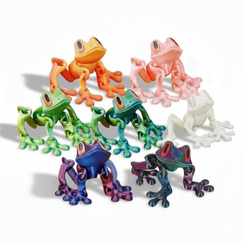 3D Printed Animals Frog Fridge Magnets, Funny Refrigerator Magnets with Movable Joint and Pose Different Positions for Home Office Decoration, Frog Gifts IdeaI for Women Men (7pcs) - Image 1