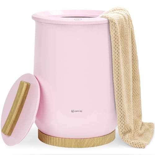 Keenray Towel Warmer, Luxury Towel Warmer Bucket, Large Towel Warmers for Bathroom, Auto Shut Off, Fits Up to Two 40"X70" Oversized Towels, Bathrobes, Blankets, PJ's and More, CL1(Pink) - Image 1