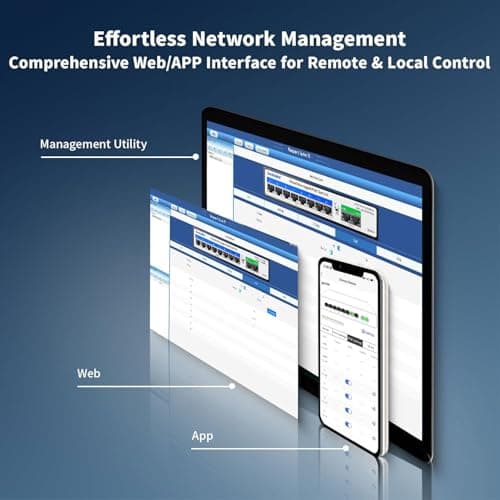 10-Port PoE Switch (8 PoE Ports@120W Built-in Power, 2 Uplink) with Extend Function, Managed Ethernet Switch, Plug & Play, Fanless Metal Design, VLAN, Qos,Desktop/Wall Mount - Thumbnail 4