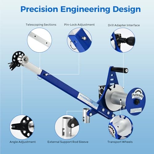 Handheld Cable Puller - Drill Powered Wire Tugger with 1000lb Pulling Force - Features Adjustable Telescoping Boom Arm & Universal Conduit Head - Heavy Duty Electrician Tool for 1/2" to 4" Wire Runs - Thumbnail 4