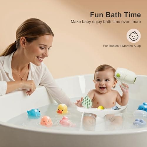 Baby Bath Seat for Babies 6 Months & Up - Bathtub Seats for Babies Sitting Up with Rinse Cup, Non-Slip, Comfortable, Infant Bath Essentials, Gray - Thumbnail 2