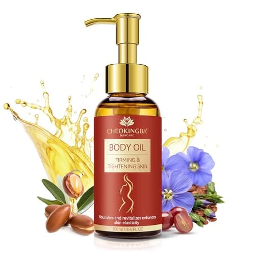 CHEOKINGBA Body Firming Oil: Fast Absorbing Firming & Hydrating Skin Care with Jojoba, Grapeseed & Geranium Oils, Vitamin E | 3.4 Fl Oz Moisturizing Treatment Oil for Tightening After Shower - Image 1