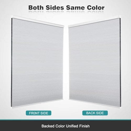 Changshade Blackout Cordless Cellular Shades for Windows,Honeycomb Blinds with Thermal Insulation,UV Protection,Child Safe,Privacy Light Control,Easy to Install（24" W x 50" H,White） - Thumbnail 6