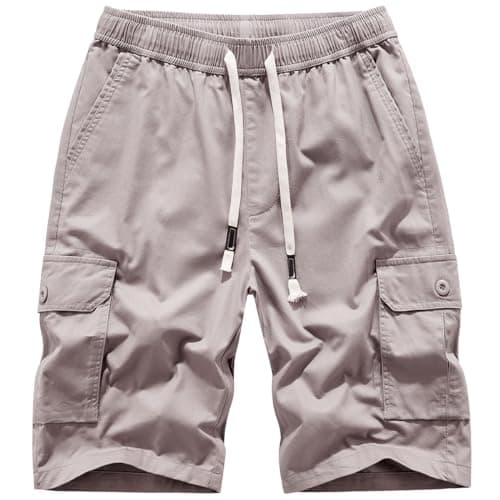 Msmsse Men's Hiking Cotton Cargo Shorts Summer Workout Casual Shorts with Multi Pockets LavenderBlush US 42 - Image 1