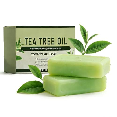 Gptkop 2PCS Tea Tree Oil Soap Bar | Purifying & Balancing Body Soap for Men & Women with Natural Oil, Gentle Exfoliating Bar for Face, Foot & Body Care - Image 1