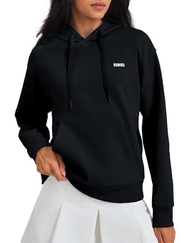 K-Swiss Women's Hoodies - Crop Pullover Casual Athletic Workout Clothes Black S - Image 1