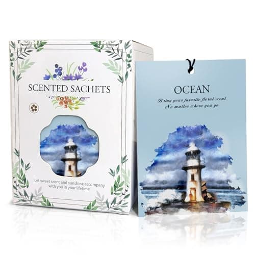 HOMELLAX Ocean Scented Sachet Bags - 12 Pack Closet & Drawer Freshener, Long Lasting Odor Eliminator for Wardrobes, Cars & Storage, Home Fragrance Air Freshener Sachets - Image 1