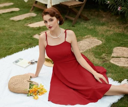 Belle Poque Women's Vintage Tea Party Cocktail Dress Knee Length Kawaii Dress Pink Floral Dress Spring Summer XL - Thumbnail 6