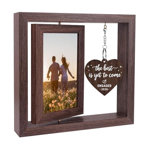 Boiveco Engagement Gifts for Couples Newly Engaged Gift for Him Her, Just Married Couple Engagement Bride to be Fiance Gift for Women Picture Frame 4x6 - Image 1