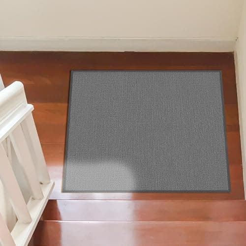 Carpet Stair Treads Rubber Backing Non-Slip Indoor Stair Protectors Pet Friendly Stair Rugs for Wooden Steps,Stair Mats for Kids,Pets,Elders,Grey,30"x30" in - Image 1