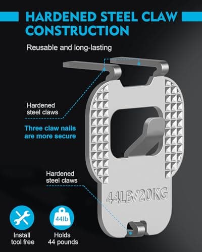 Claw Drywall picture hangers : 30Pcs Wall Picture Frame Hangers (44Ib) - No Damage Heavy Duty Wall Hanger for Art exhibitions, photographs, posters, offices, Christmas decorations, and other settings. - Thumbnail 5