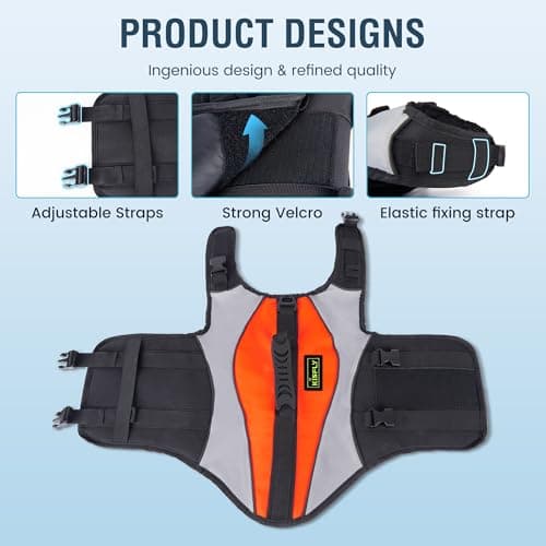 Dog Life Jacket for Swimming & Boating, High Buoyancy Dog Life Vest with Rescue Handle, Reflective Adjustable Dog Flotation Device for Pool, Lake & Kayaking, Secure Fit Pet Swim Vest (XS, Orange) - Thumbnail 5