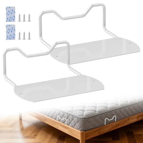 Mdkave Mattress Slide Stopper,Mattress Retainer Bar,Mattress Retainer Bar for Adjustable Bed,Wider Taller Non Slip Mattress Gripper,Anti Mattress Slide for Most Soft Bed(White,1.96" H,2 Pack) - Image 1