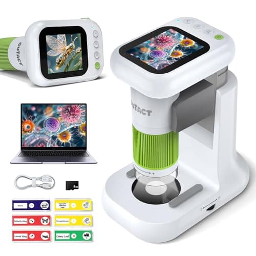 Microscope for Kids, 1000X 2 in 1 Desktop & Handheld Digital Microscope, 1080P 2.4' HD Portable Photo Video Function 8 LED Light 8G SD Card 6 Slides Christmas Birthday Gifts for Kids - Image 1