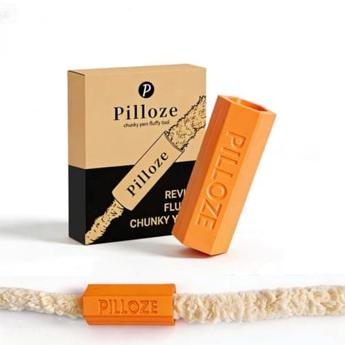 Pilloze Chunky Yarn Fluffer - Yarn Fluffing Tool for Crochet & Knitting Projects, Compact Portable Yarn Texture Enhancer for DIY Craft Enthusiasts, Orange - Image 1