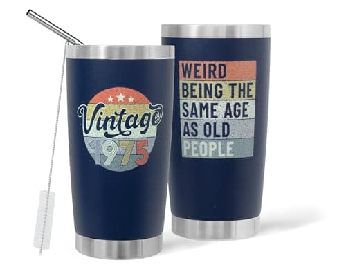 DLOCCOLD 50th Birthday Gifts For Men Tumbler 20oz - 1975 50th Cool Birthday Gift for Him 50 Year Old Men, Dad, Husband, grandpa - Present Turning 50 Year Old, Birthday Decorations Vintage 1975 Tumbler - Image 1