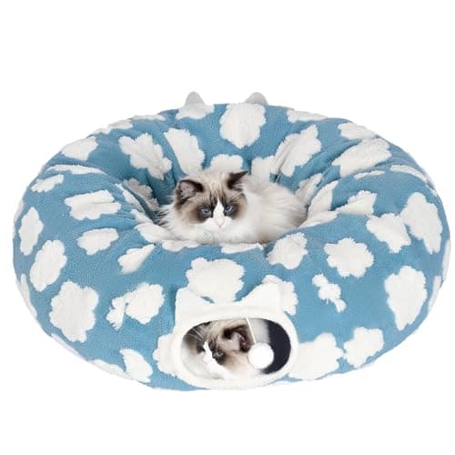 Pesen Cat Tunnel Bed with Soft Cushion, Cat Toys for Indoor Cats Enhance Bonding Between Pets and Owners, Encourage Exploration, and Satisfy Natural Instincts for Kittens, Dogs, and Rabbits - Image 1