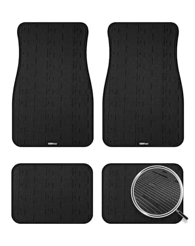OEMATS Waterproof Universal Car Floor Mats, Enduro Car Floor Mats Fit for SUV, Vans, Sedans, Trucks, Strong Polymer Thread Car Mats Full Set Accessories, Black