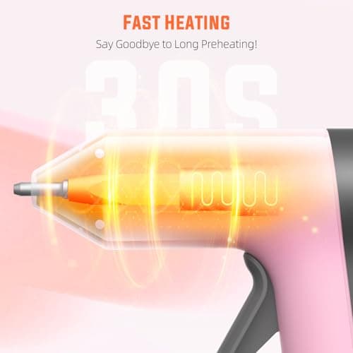 Katerk Cordless Hot Glue Gun Kit, 30s Fast Heating, Mini Glue Gun with 20 Glue Sticks, Compact & Portable with 2500mAh Built-in Battery, Auto Shut-Off, Perfect for DIY, School Crafts & Repairs (Pink) - Thumbnail 3