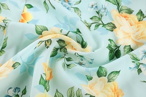 GRACE KARIN Womens Summer One Shoulder Sleeveless Dresses Floral Flowy Ruffle High Low Wedding Guest Maxi Sundresses Blue Yellow 6 - Thumbnail 6