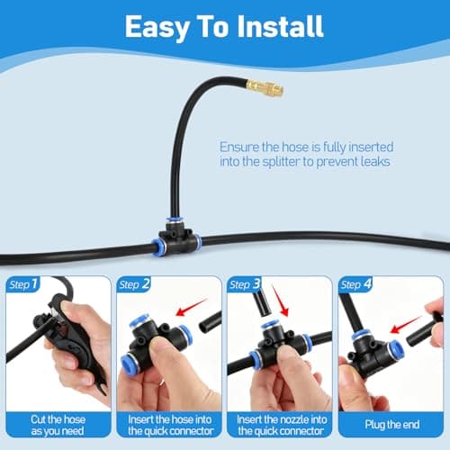 360° Adjustable Drip Irrigation System Kit, 50 FT Garden Watering System with 15 Copper Nozzles, Automatic Misting Sprinkler for Yard, Garden, Lawn, Raised Bed, Greenhouse and Plants - Thumbnail 6