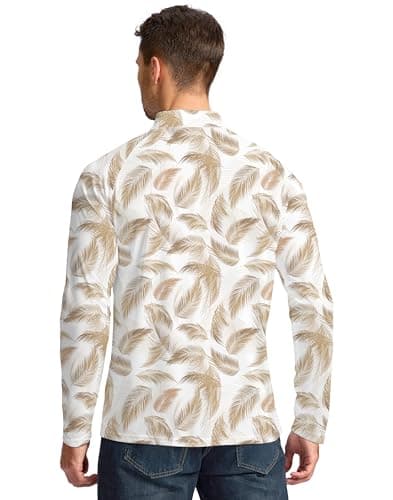 Pudolla Long Sleeve Sun Protection Shirt UV Shirts for Men SPF Shirts for Men Fishing Shirt(White Palm XXL) - Thumbnail 5