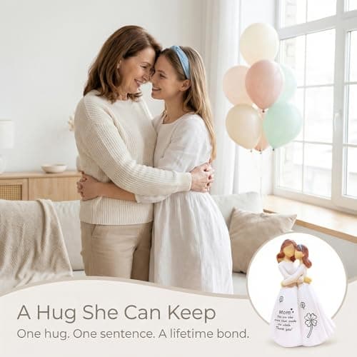 VDOR Figurine for Mom Birthday Gifts: Sentimental Mom Gift from Daughter for Mother’s Day & Christmas - 5.2“ Mother Daughter Resin Keepsake - Thumbnail 4