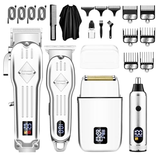 SUNNOW Professional Hair Clippers and Trimmer Set, Beard Trimmer & Foil Shaver & Nose Trimmer Kit for Men, Cordless Mens Clippers and Grooming Kit for Hair Cutting, Beard Styling, Home, Barber - Image 1