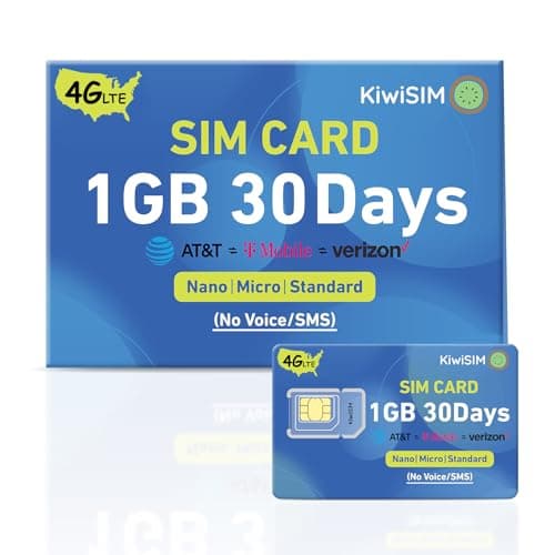 KiwiSIM 4G SIM Card 1GB 30Days, USA Nationwide Network Support for AT&T, T-Mobile and Verizon, Data SIM Card for Unlocked Security Camera/Router/Hotspot WiFI/GPS Tracker, No SSN Check(Activate Needed) - Image 1