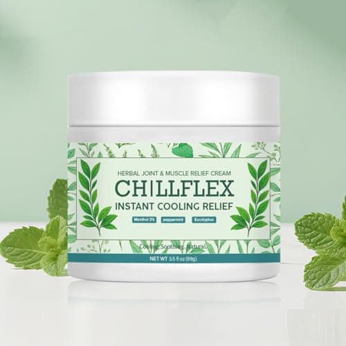 Vivipop CHlLLFLEX Instant Cooling ReIief Cream - Herbal Soothing Cream with Menthol for Muscles & Joint, Cooling Moisturizer Gel for Joint Activities Throughout The Body 3.5OZ - Image 1