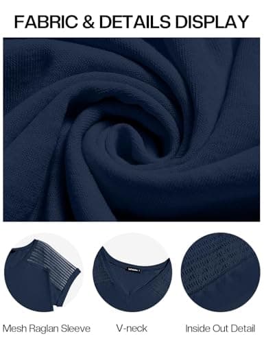 JUSTFASHIONNOW Womens Short Sleeve Tops Dressy Casual Summer V Neck Shirts for Women Business Office Ladies Blouse 2025 Fashion Clothes Blue S - Thumbnail 4