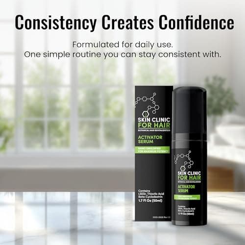 Botanical Hair Loss Foaming Serum for Thicker, Fuller Hair - Safe & Natural Formula with Saw Palmetto - Clinically-Proven for Men & Women to Improve Hair Density - By Skin Clinic for Hair - USA Made - Thumbnail 5