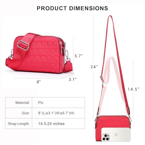 MKP COLLECTION Crossbody Bags for Women Small Shoulder Purses with Adjustable Wide Strap, Triple Zip Design, Trendy Travel Handbag for Daily Use, Cell Phone and Wallet Organizer - Thumbnail 6