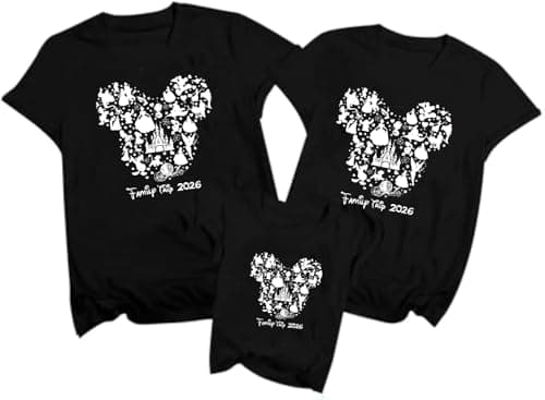 2026 Family Matching Outfits Magical Kingdom Family Graphic Tee Summer Vacation Cruise Trip Travel Tops - Image 1