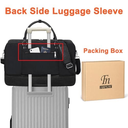 IBFUN Weekender Bags for Women, 21" Weekender Travel Bag, Travel Duffle Bag with Shoe Compartment Carry on Overnight Duffel Bag for Weekend Travel Business Trip - Thumbnail 5