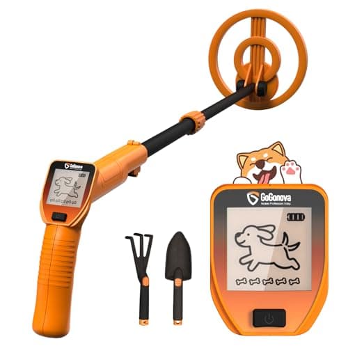GoGonova Metal Detector, Adjustable 27.5” - 37.8” Metal Detector for Kids with LED Display, Lightweight Kids Metal Detector Kit with 6.8” Waterproof Search Coil, Gift for Boys & Girls, Orange - Image 1