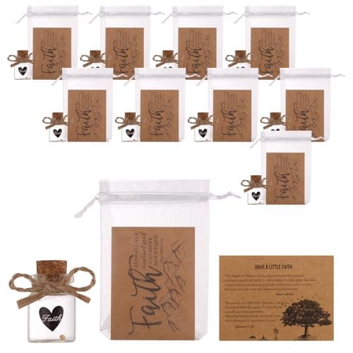 Bulk 10 Have a Little Faith Card Christian Gifts for Women, School Church Wedding Baptism Unique Christian Religious Inspirational Gifts for Women Men(Heart-10) - Image 1